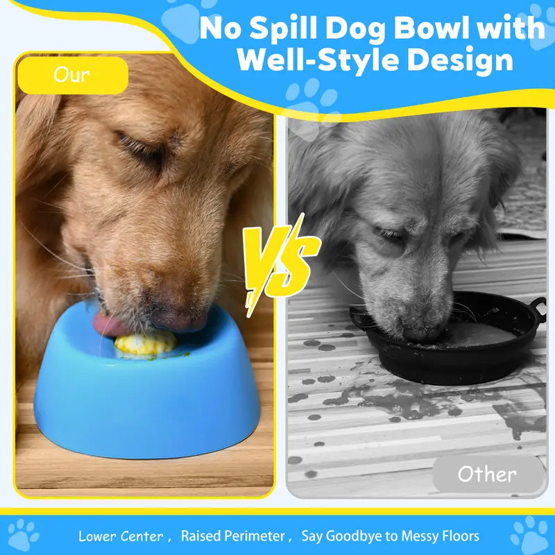 🐶 Slow Feeder Dog Bowl 🥣 Non-Toxic No Spill Licking Bowl for Puppies & Dogs