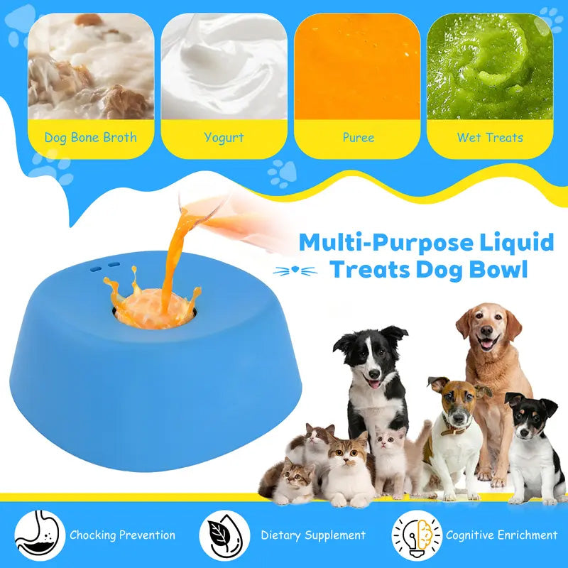 🐶 Slow Feeder Dog Bowl 🥣 Non-Toxic No Spill Licking Bowl for Puppies & Dogs
