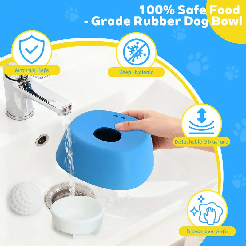 🐶 Slow Feeder Dog Bowl 🥣 Non-Toxic No Spill Licking Bowl for Puppies & Dogs