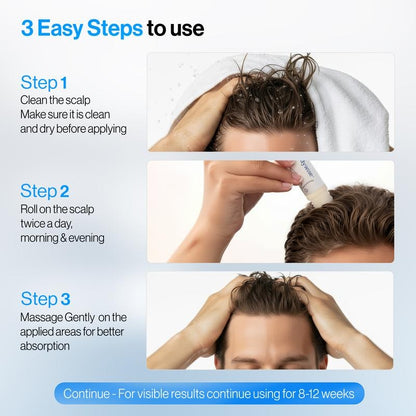 Advanced Hair Growth Roll-On Serum，Reduced Hair Fall | Men & Women