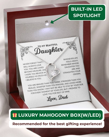 To My Daughter, I Will Always Love You(Forever Love Necklace)