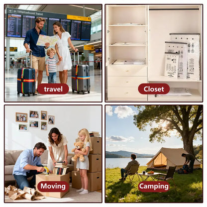 Travel Vacuum Storage Bags with Pump – Space-Saving & Reusable for Luggage and Home ✈️🧳