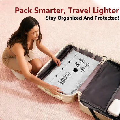 Travel Vacuum Storage Bags with Pump – Space-Saving & Reusable for Luggage and Home ✈️🧳