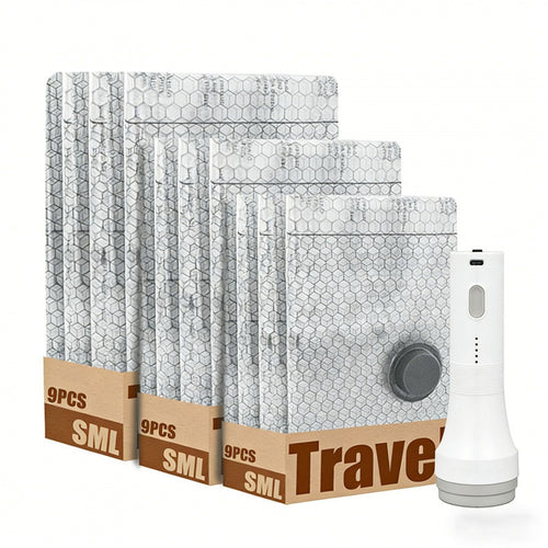 Travel Vacuum Storage Bags with Pump – Space-Saving & Reusable for Luggage and Home ✈️🧳