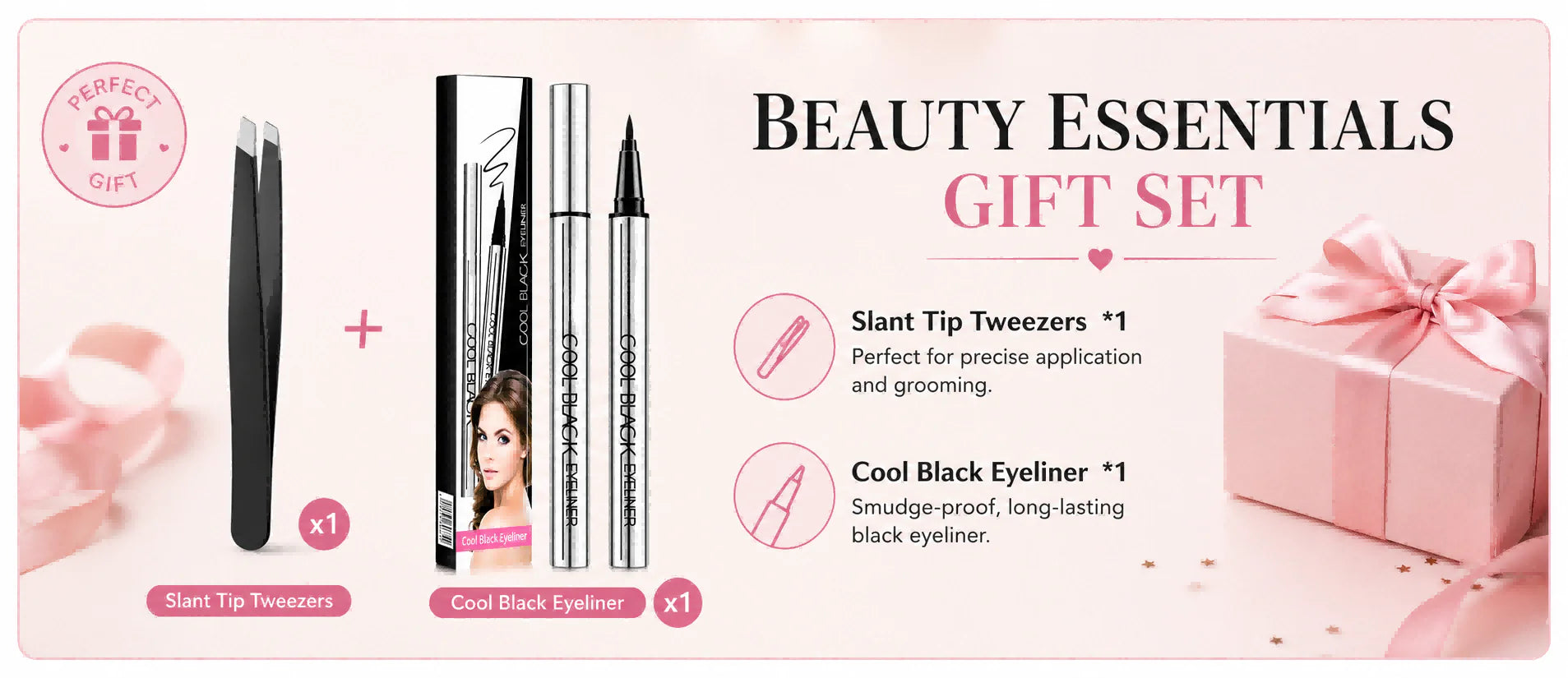 Tweezers *1 + Black Eyeliner *1