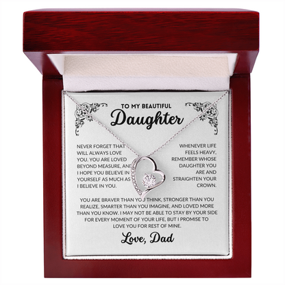 To My Daughter, I Will Always Love You(Forever Love Necklace)