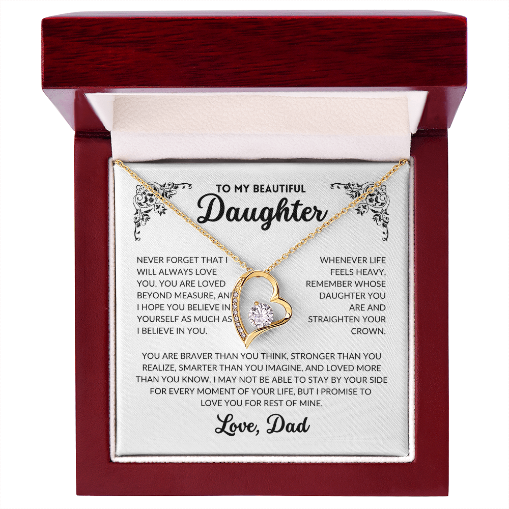 To My Daughter, I Will Always Love You(Forever Love Necklace)