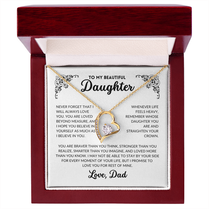 To My Daughter, I Will Always Love You(Forever Love Necklace)
