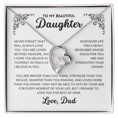 To My Daughter, I Will Always Love You(Forever Love Necklace)