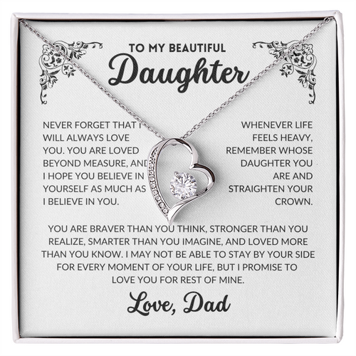 To My Daughter, I Will Always Love You(Forever Love Necklace)