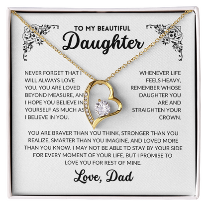 To My Daughter, I Will Always Love You(Forever Love Necklace)