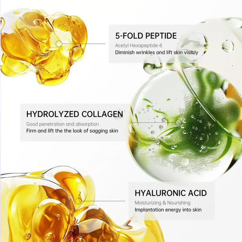 Peptide collagen hyaluronic acid ingredient graphic