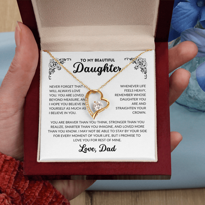 To My Daughter, I Will Always Love You(Forever Love Necklace)