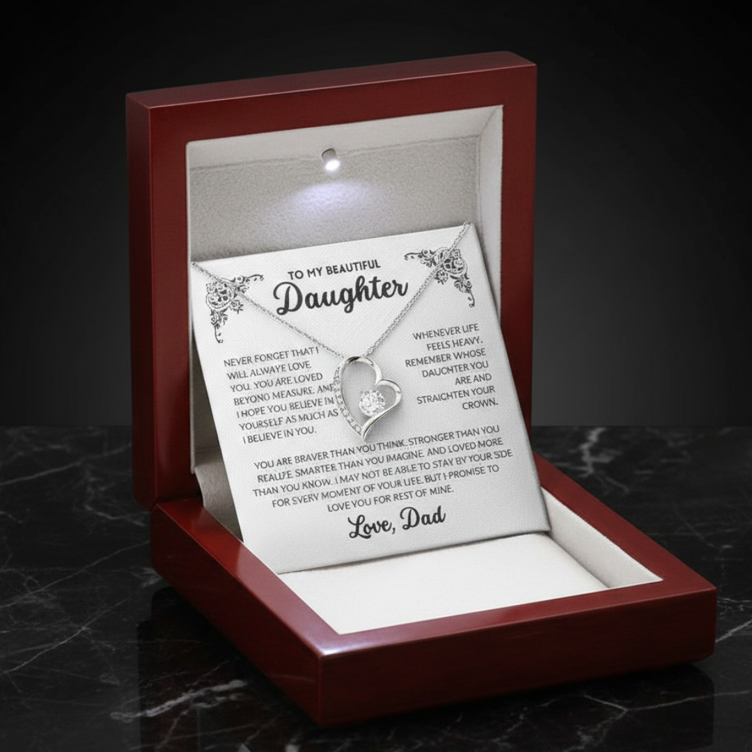 To My Daughter, I Will Always Love You(Forever Love Necklace)