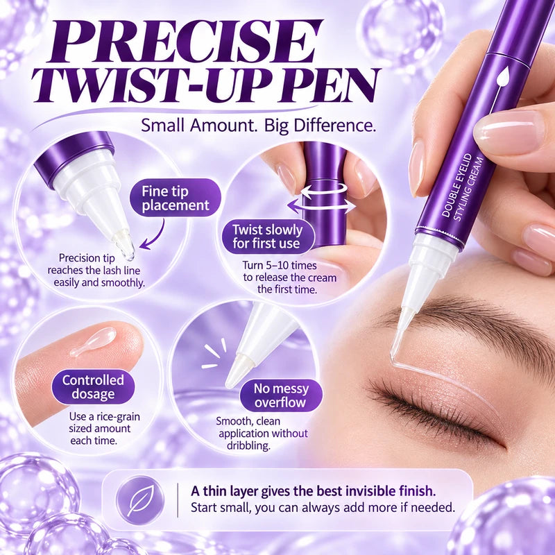 Close-up guide to twist-up pen dosage control and precision cream application